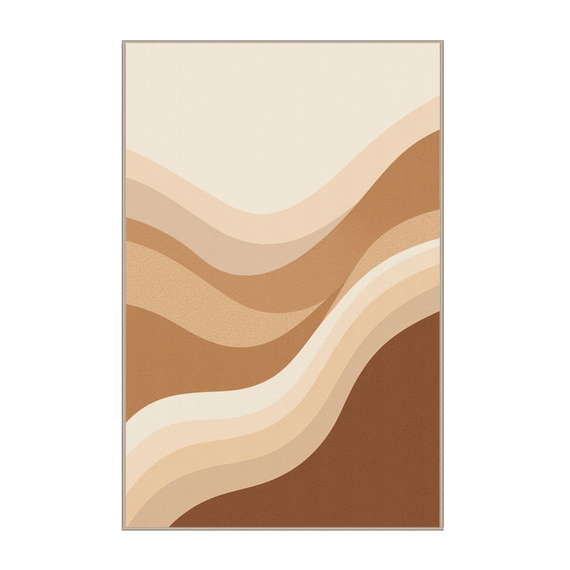 Tapis beige lavable à la machine de couleur unie minimaliste Paxon, 2 pi x 3 pi