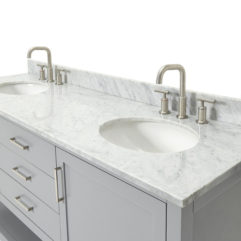 Bayhill 73'' W Double Vanity, 73", White, Oval