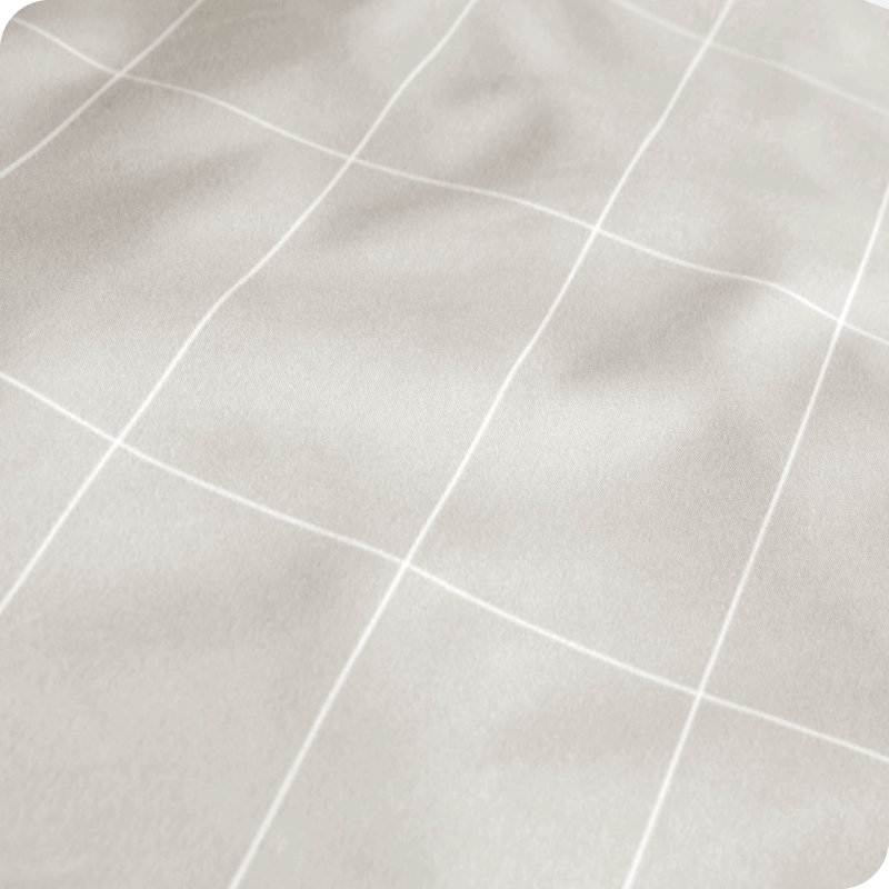 Microfiber Checkered - Set of 2, 2 Standard Pillowcases, Stone/White