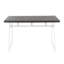 Table de salle à manger rectangulaire pour 4 personnes, plateau en bambou massif brun classique avec base en acier, style industriel à hauteur fixe