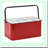 Rustic Charm 6-Compartment Metal Storage Caddy - Distressed Red & White with Handle