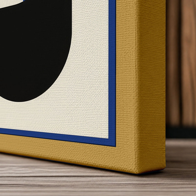 Layered Forms Geometric - Wrapped Canvas, 18x12 - 45.7 x 30.5 cm, Ochre Border
