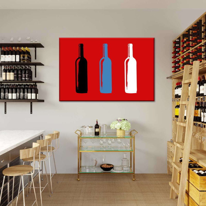 Vin sur le thème - impression sur toile tendue, H 8 po x l 12 po x P 1 po