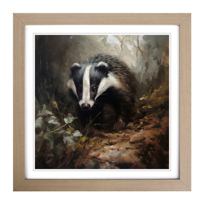 Badger Oil Painting - Framed Print