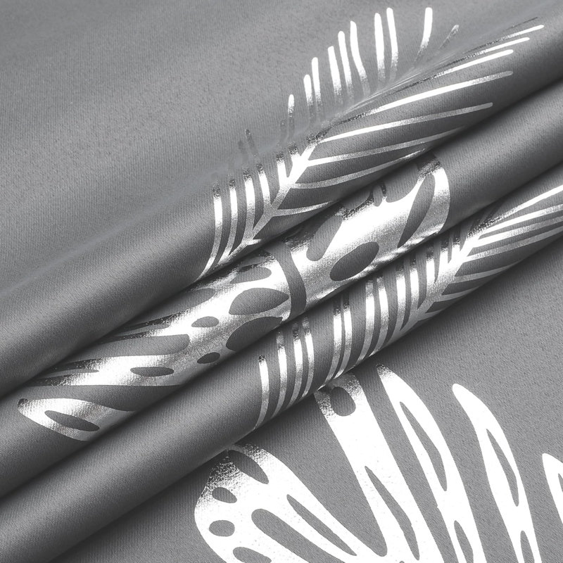 Blackout Curtains 2 Panels Window Curtain Panels With Palm Tree Pattern Light Blocking Curtains For Living Room Sliding Glass Door, 52Wx108l