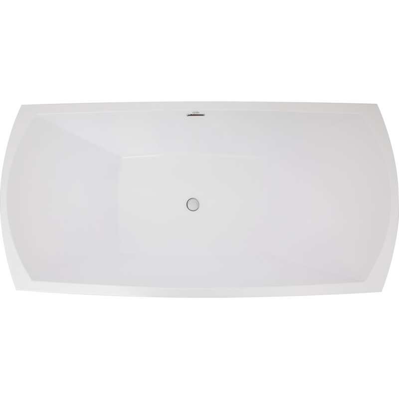 Denali 70'' L Freestanding Soaking Bathtub, Glossy White