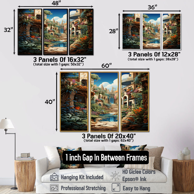 Mignardise - ensemble de reproductions d'art mural City Buildings, Cadre flottant noir, H 28 po x l 36 po x P 1 po