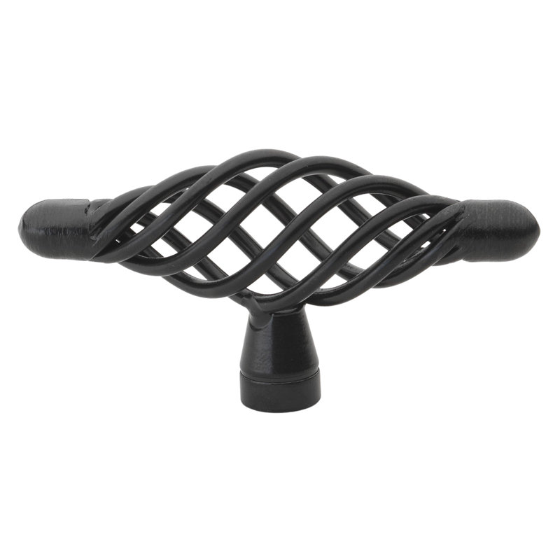 Poignée cage à oiseau, Noir mat, 3", 10