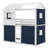 Bunk Wood House Bed With Tent-1843614669-1843614667