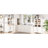 White Arched Storage Cabinet For Dining Room With 4 Doors, Door Internal Storage, And Hidden Drawer, 71 Inches Tall Kitchen Pantry Shelves, Adjustable-1677270049