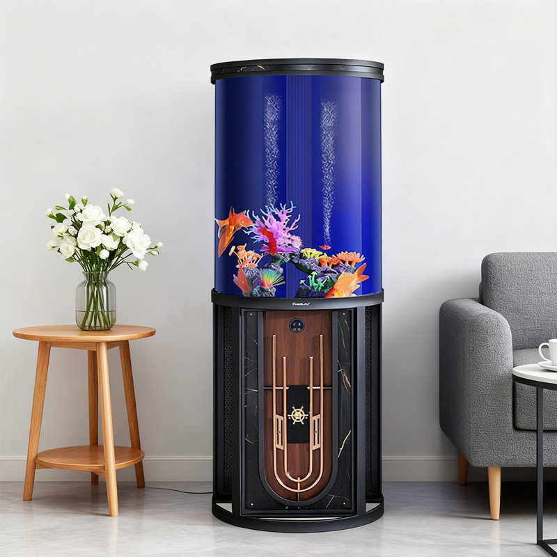 Réservoir d'aquarium semi-cylindrique, 47,55 gallons (H 64,17 po x l 24,8 po x P 16,54 po
