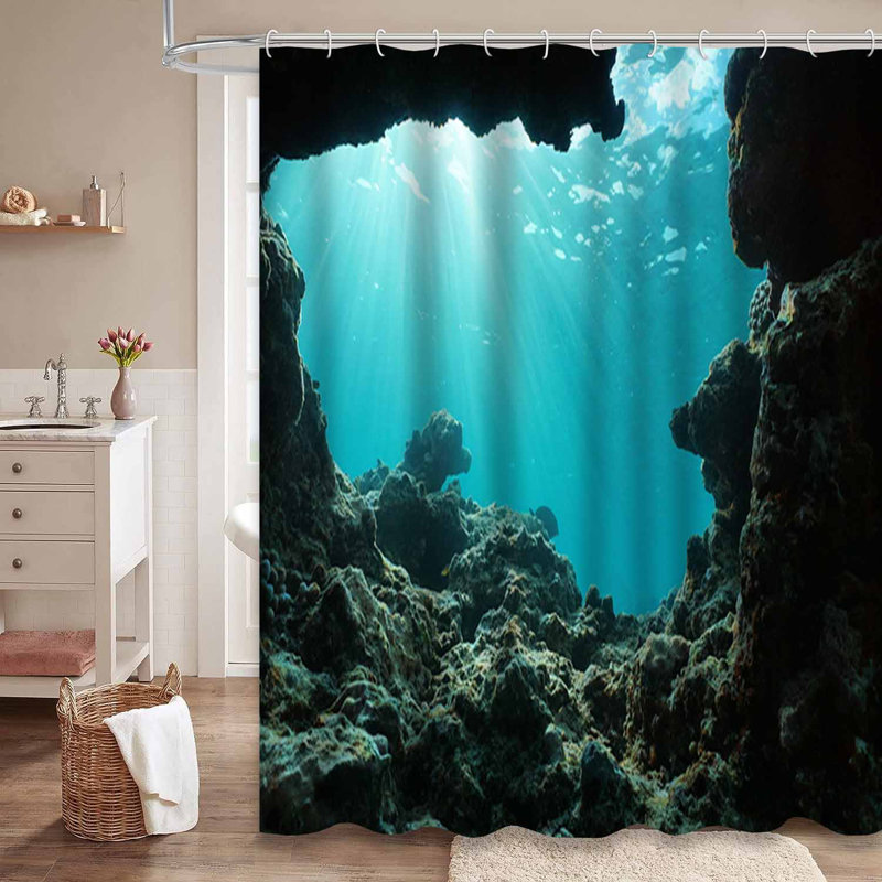 Rideau de douche avec 12 crochets, L 72 po x l 78 po