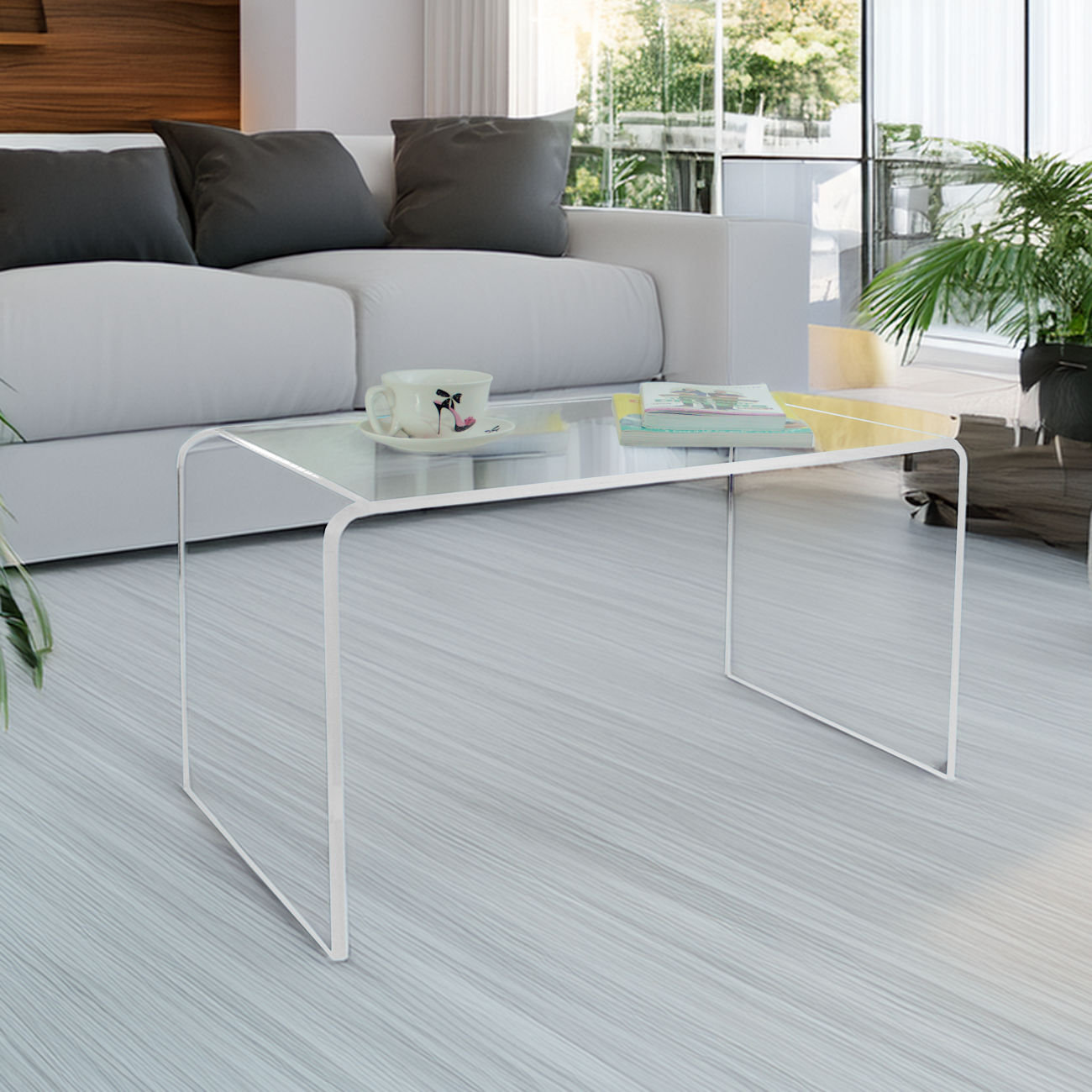 Metro Lane Clear Acrylic Coffee Table - Transparent Plastic | Wayfair.co.uk