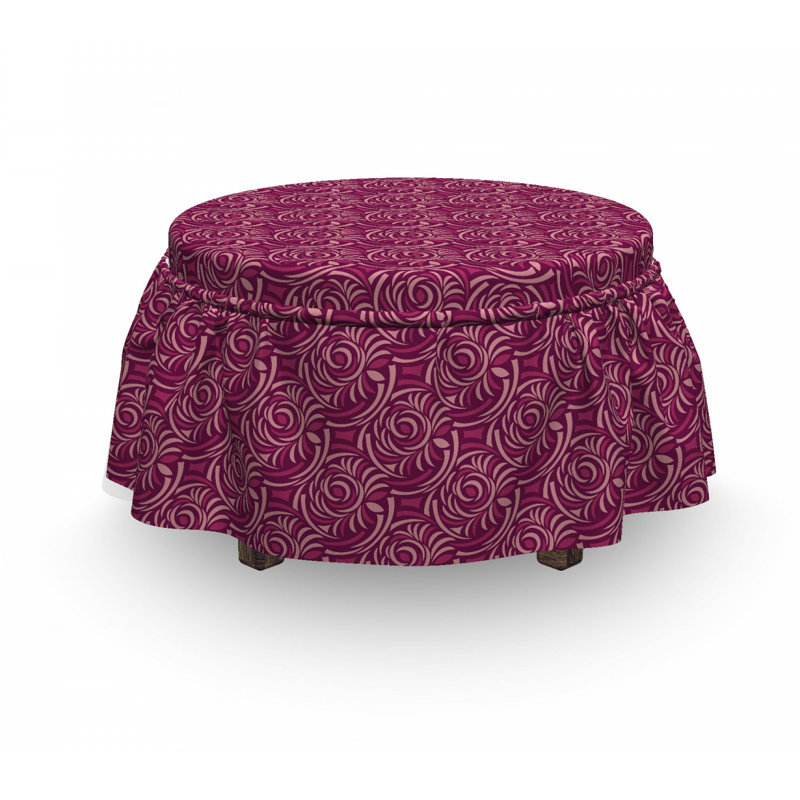 Housse pour repose-pieds abstraite fleurs féminines