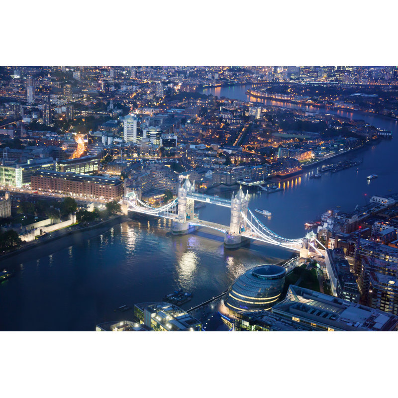 London At Night by IakovKalinin - Wrapped Canvas Print, 30cm H x 46cm W