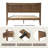 Queen Size Solid Wood Platform Bed Frame with Headboard & Footboard, Center Metal Legs, 12 Heavy-Duty Slats, Noise-Free & Anti-Slip Design, Easy Assembly, No Box Spring Needed, Barnwood Finish-185807616-185807619