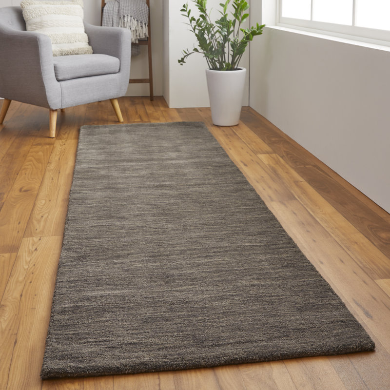 Tiphonnet Handmade Tufted Wool Grey Area Rug, Tapis de couloir 2 pi 6 po x 8 pi