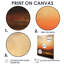 Impressionniste orange coucher de soleil montagnes - paysage abstrait art mural salon-1662761240-1662761245