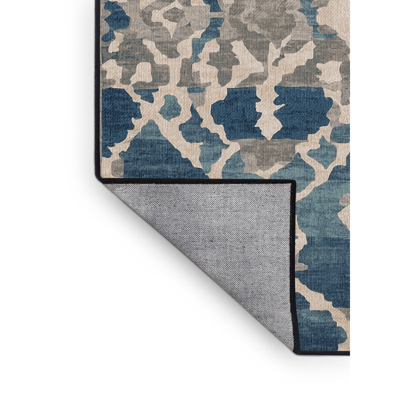 Tapis gris lavable à la machine, Rond 3 pi