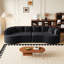 Canapé modulaire incurvé surdimensionné de 106,3 pouces, sans os, avec 6 coussins, en chenille de luxe, avec siège à assise profonde, noir-129424747-129424749-129424754