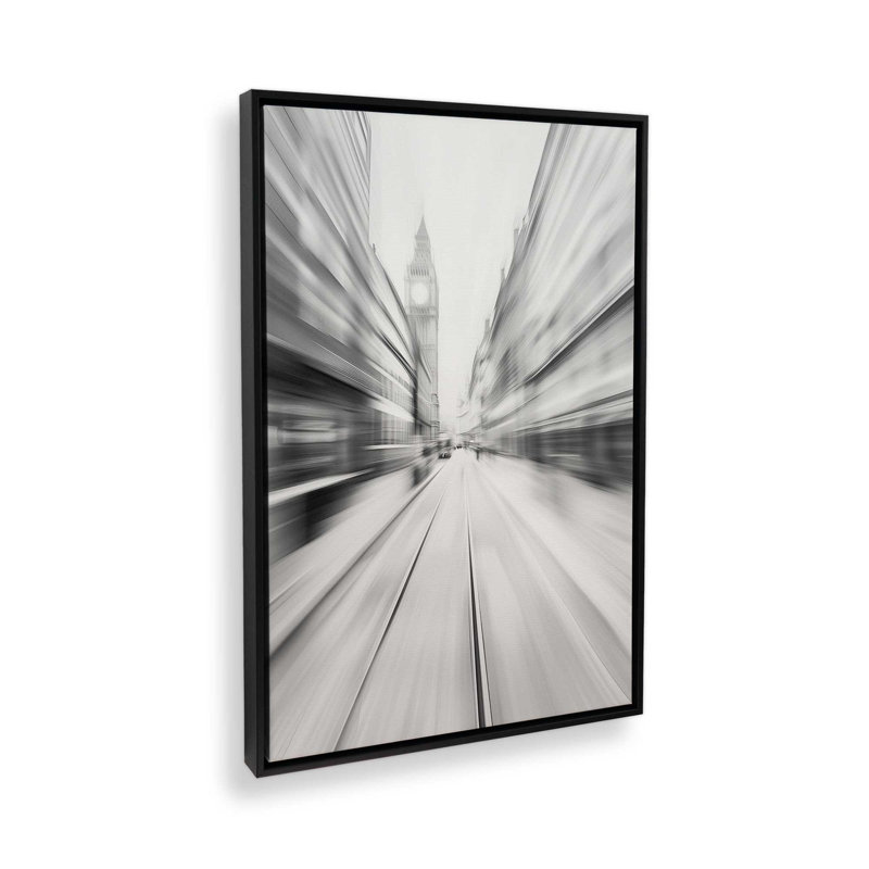 Impression sur toile London Pulse, Cadre flottant noir satiné, H 12,75 po x l 8,75 po x P 1,75 po