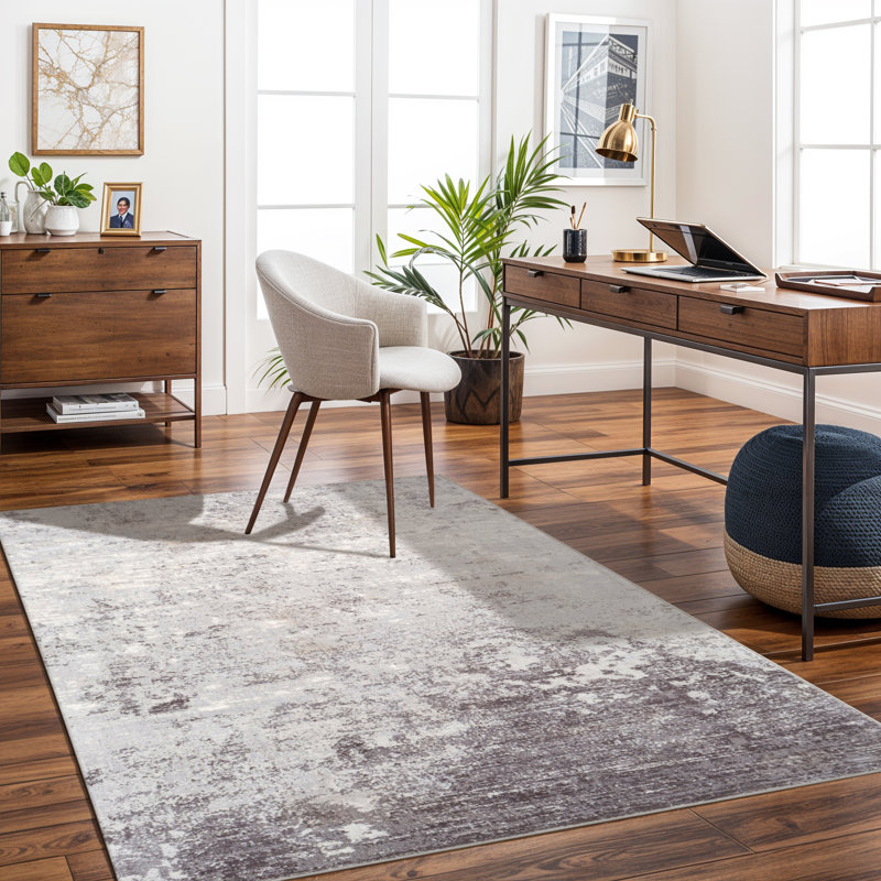 Power Loom Charcoal/White Rug, Rectangle 160 x 220 cm