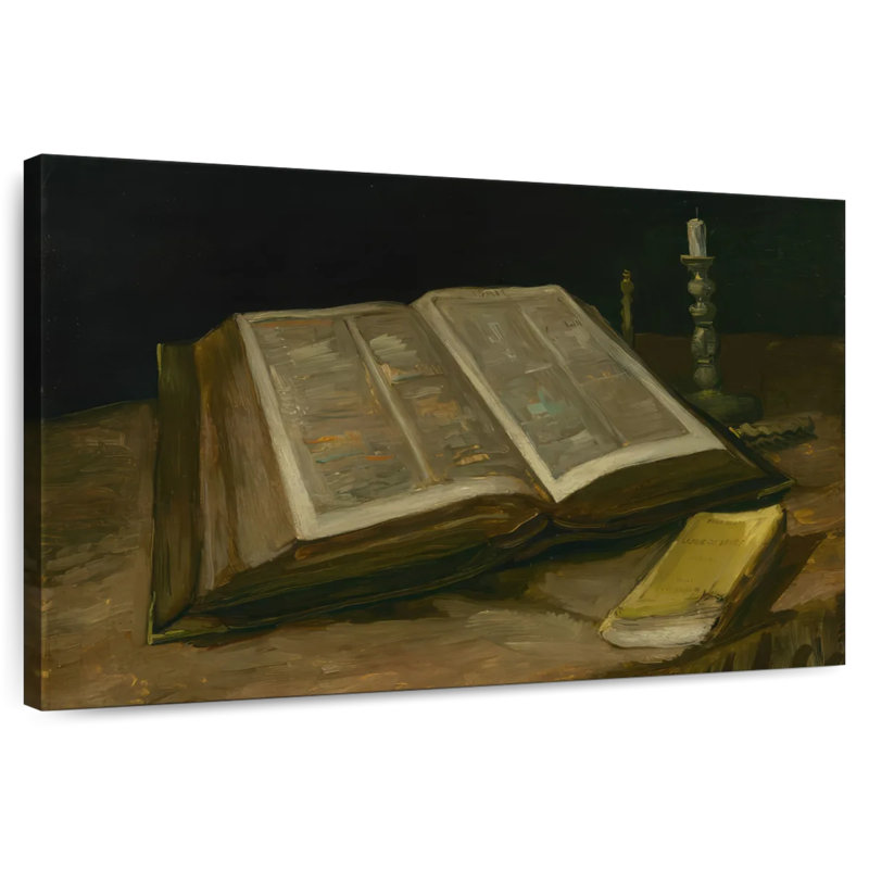 Adella nature morte avec la bible, H 32 po x l 48 po