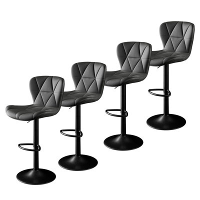 Tabourets de bar réglables à hauteur de comptoir pivotant, tabourets imperméables en similicuir avec repose-pieds Metel, ensemble de 4
