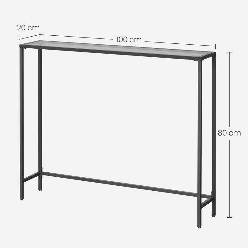 Joffe 100cm Glass Top Console Table, Black