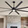 84" Black Ceiling Fan With Lights For Living Room, Remote Control And Quiet Reversible DC Motor