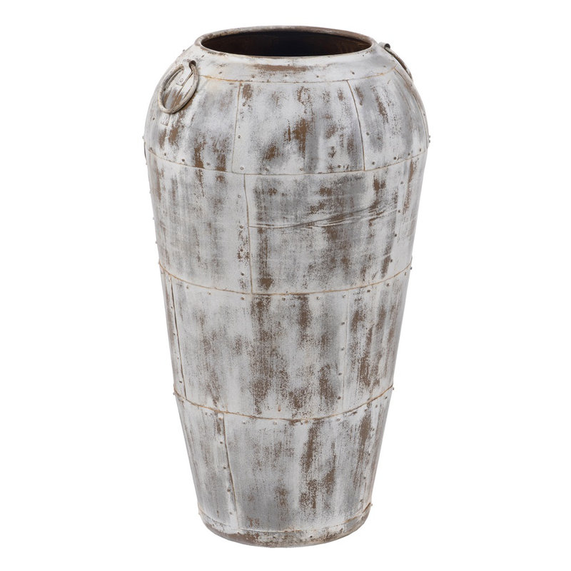 Arnasia Metal Floor Vase, 48cm H x 48cm W x 43cm D, White