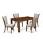 L'ensemble de table de cuisine 5 pièces pour 4 personnes comprend une table de salle à manger rectangulaire en bois rustique et 4 chaises Parson en tissu de lin brun clair clair, 36 x 60 pouces, naturel-817943163-873062868
