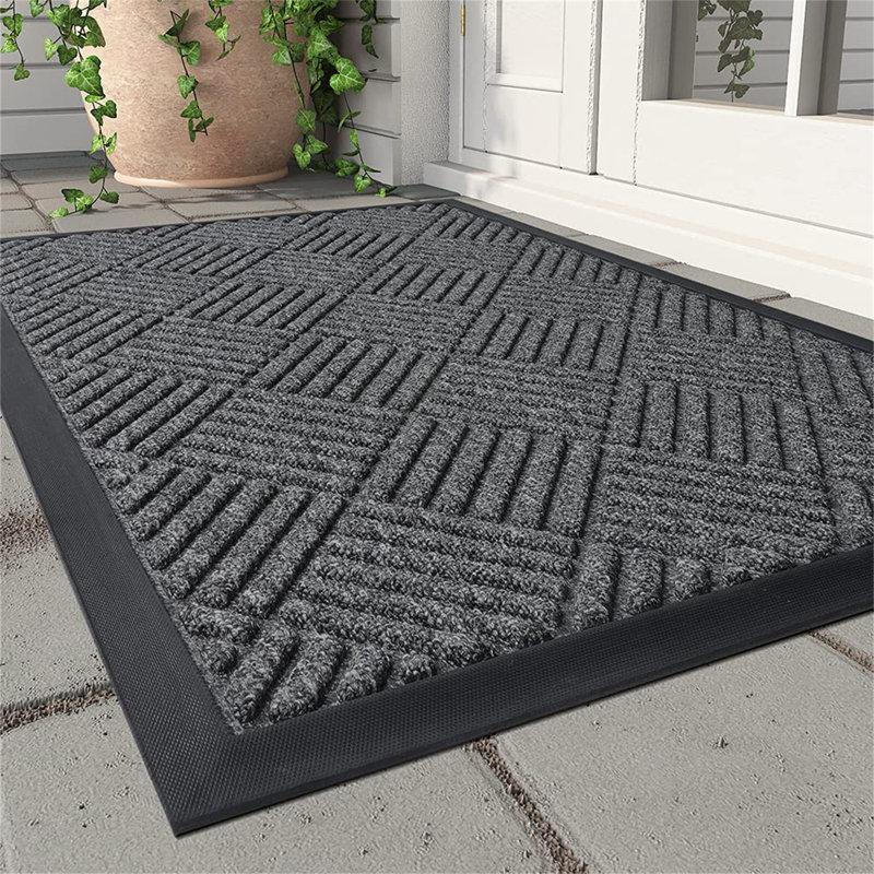 Tapis d'entrée / extérieur antidérapant durable, Gris, L 47 po x L 24 po