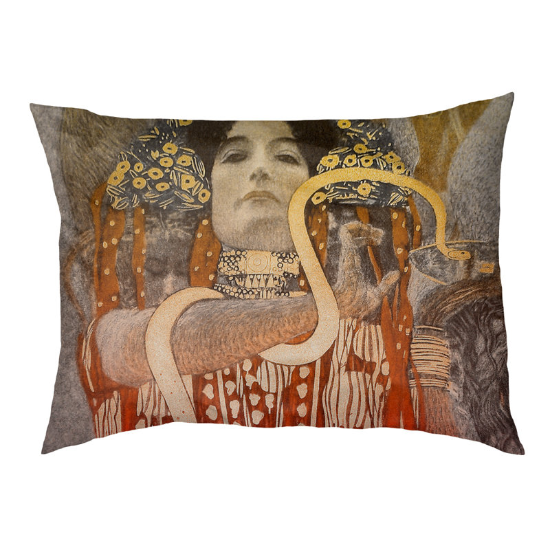 Coussin Carlile Hygeia, Petit (l 29,5 po x P 19,5 po x H 2,5 po), Orange / beige