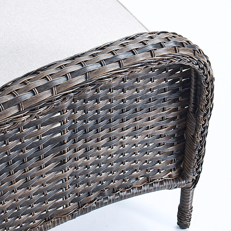 Aluel Wicker Rattan Outdoor Lounge Chair, Beige