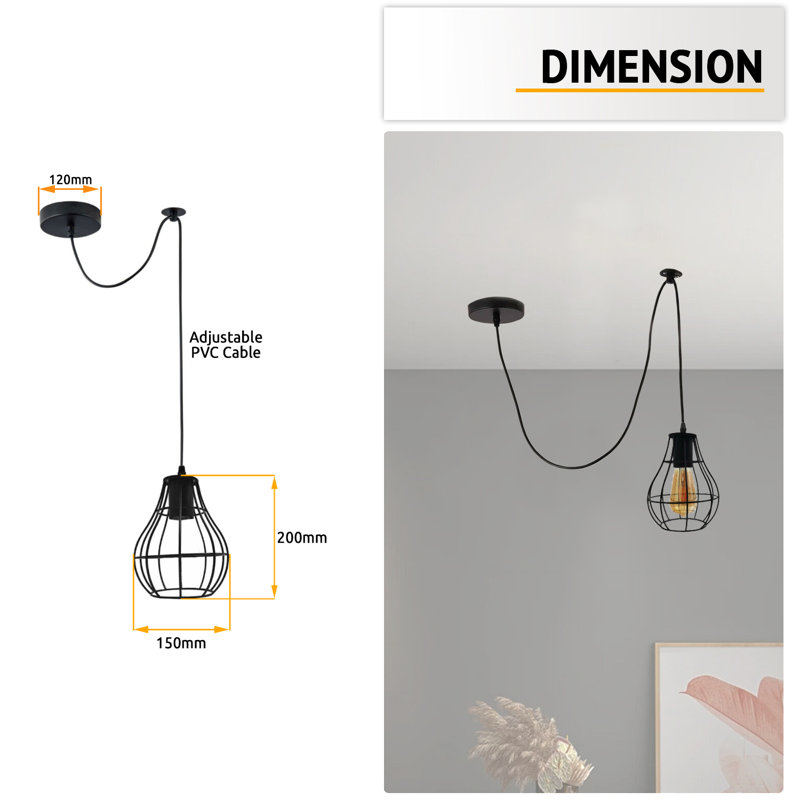 Clune 1 - Light Black Geometric Pendant