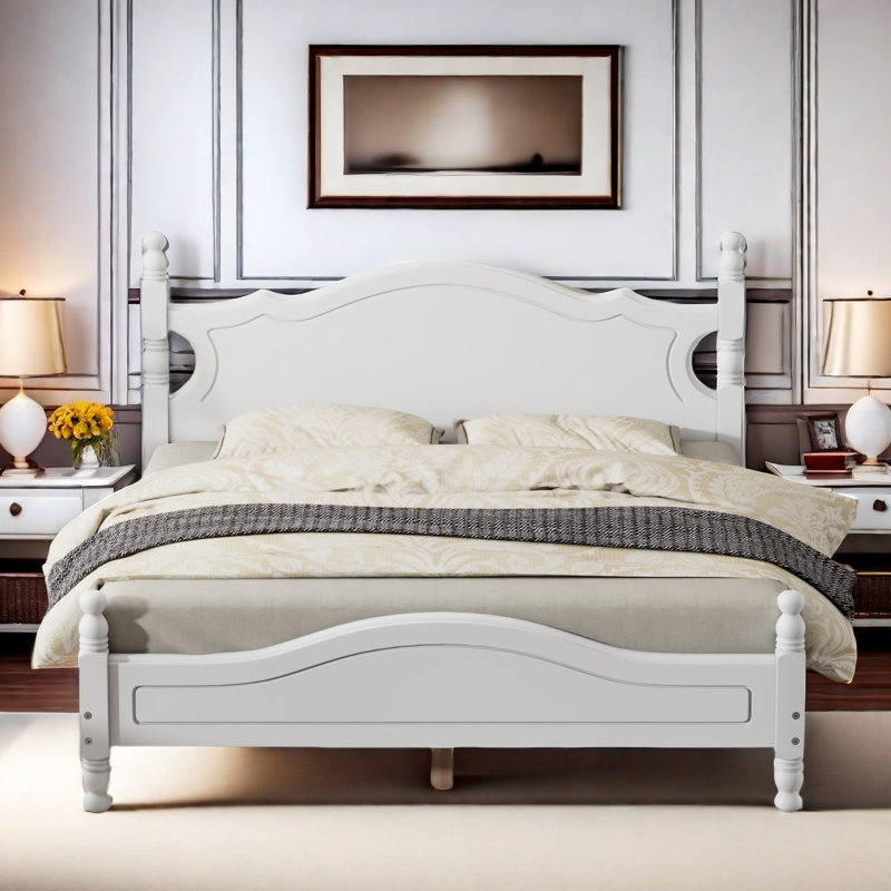 Lit plateforme Desirree, Grand, Blanc