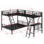 Lit superposé en métal avec lit mezzanine attaché et bureau