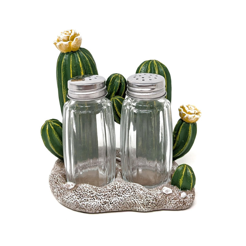 Ensemble de salière et poivrière en résine Southwestern Cactus