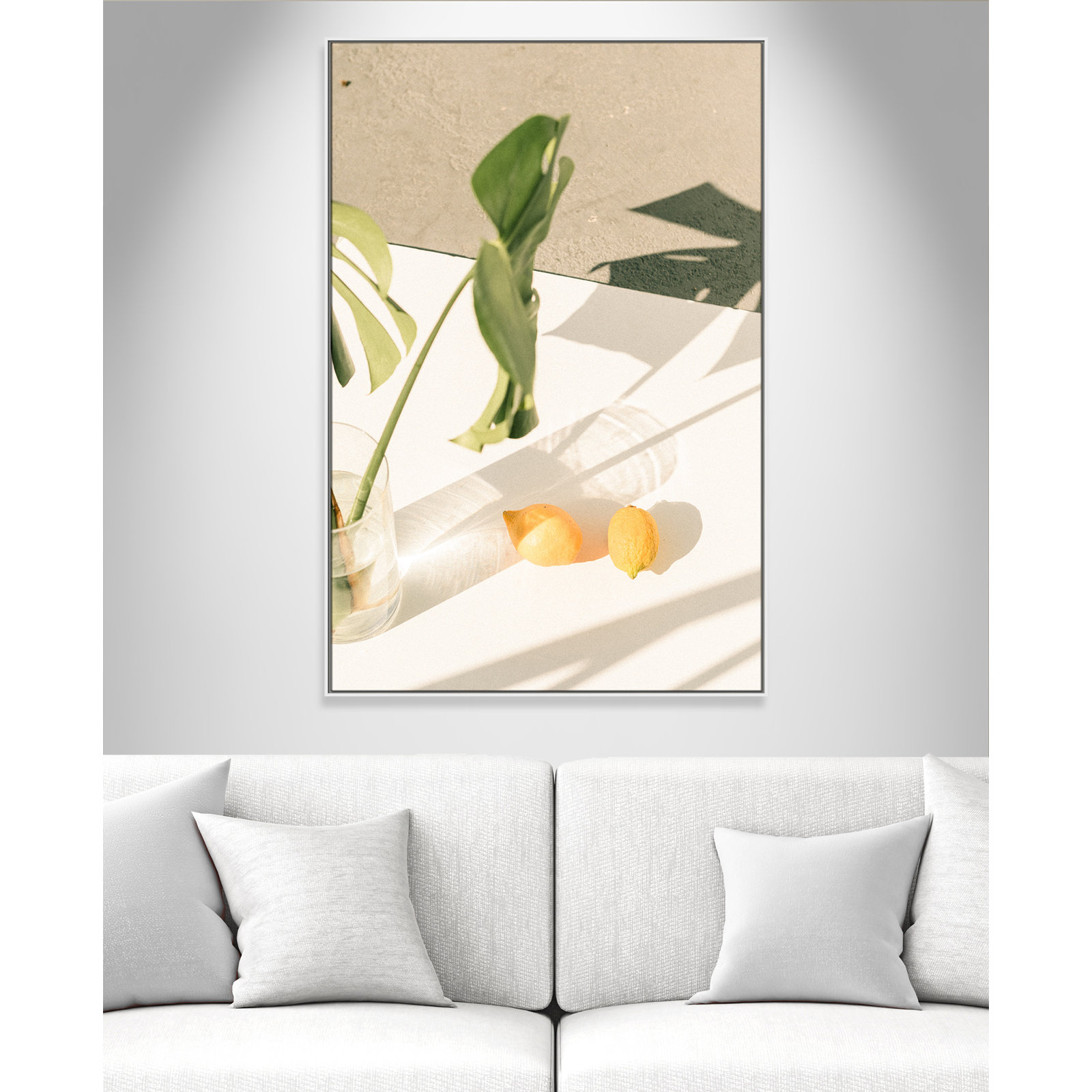 Citrus and Palms Print, 61.5'' H x 41.5'' W x 2'' D, White Framed