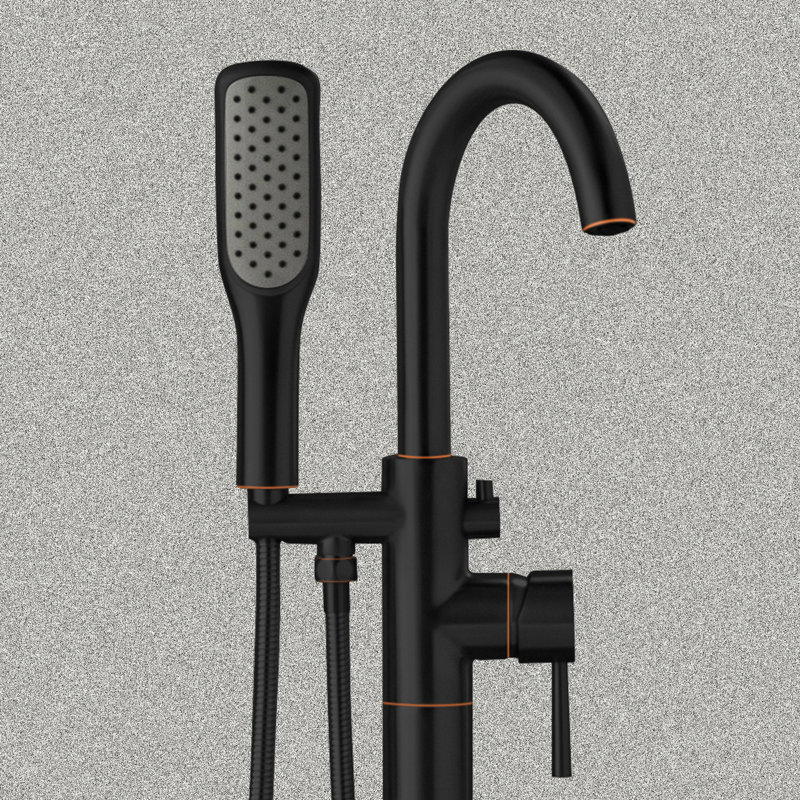 Single Handle Floor Mounted Freestanding Tub Faucet, Oil-Rubbed Bronze