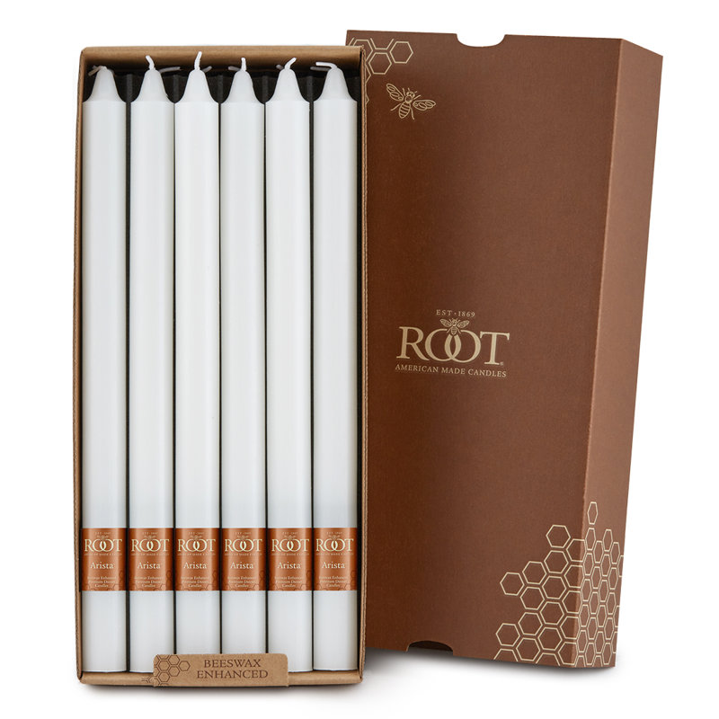 Bougie radiculaire sans parfum, H 12 po x l 0,88 po x P 0,88 po, Blanc