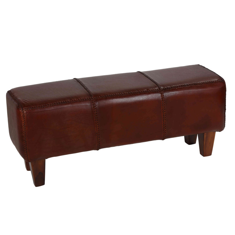 Genuine Leather Upholstered Bench