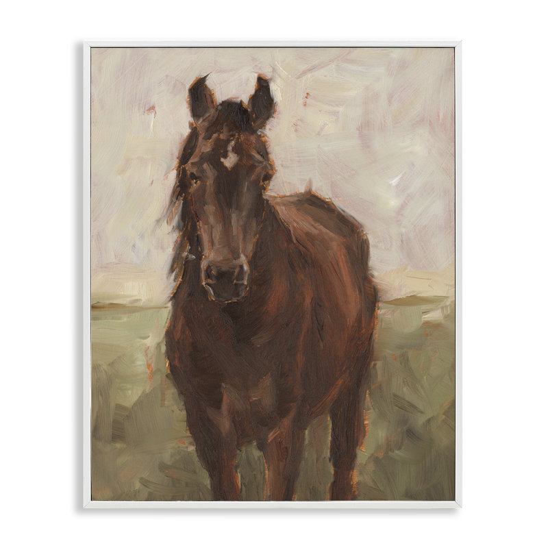Abstrait élégant cheval brun, estampe numérique, conception par Ethan Harper, H 14 po x l 11 po