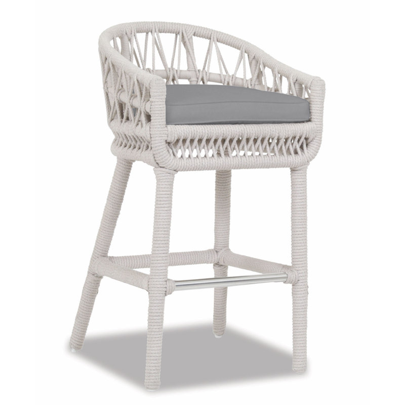 Dana Outdoor Bar Stool, Canvas Granite Sunbrella® Canvas