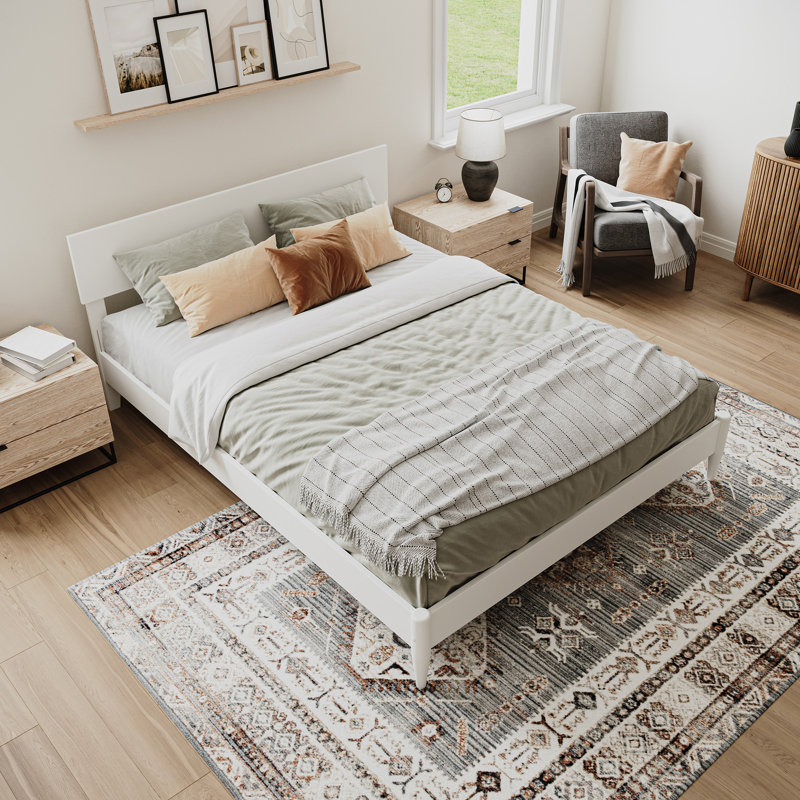 Amandaleigh Solid Wood Panel Bed, Queen, White