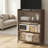 44" Tall Metal Cabinet With 3 Flip-doors – Walnut Finish Storage Unit For Bedroom, Office, Living Room & Entryway-1911947519