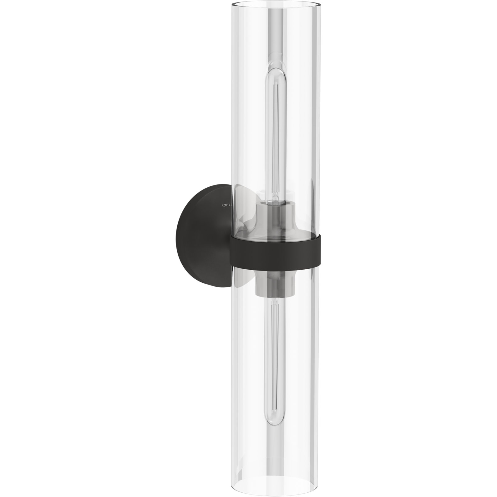 Purist 2 Light Indoor Bathroom Vanity Light Fixture, UL Listed, 21.875" H x 4.75" W x 6.875" D, Matte Black