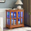 Vitrine Led Curio, vitrine avec tablettes réglables, bibliothèque au design rétro-1468796561