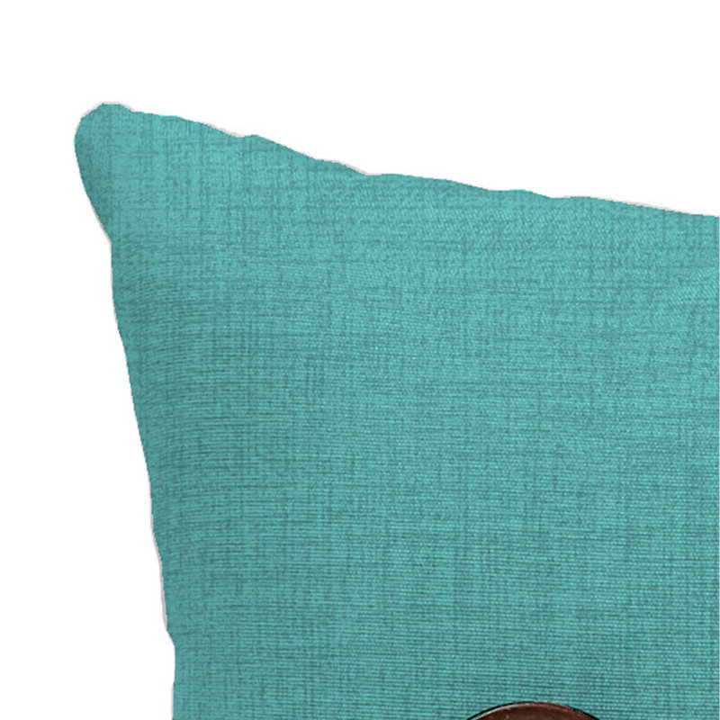 17" x 17" Sorvino Ash Solid Outdoor Throw Pillow with 3 Coconut Buttons (Set of 2), Teal